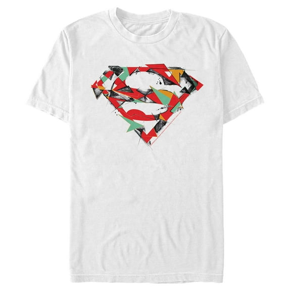 Men's Superman Logo Puzzle  Graphic Tee White X Large