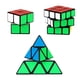 thumbnail image 2 of Juego de cubos de velocidad de 3 piezas, rompecabezas de base negra Juego de cubos mágicos de 2x2x2 3x3x3 Cubo de rompecabezas liso piramidal Xemadio WFLD-14, 2 of 7