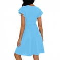 thumbnail image 5 of LIaqionyy Women Short Sleeve Dresses V Neck Button down Sundress Summer Casual Beach Vacation Dress with Pockets, 5 of 6