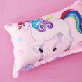 thumbnail image 4 of Unicorn Full Size Bedding Set 5 Pieces Pink 3D Kids Comforter Sets Breathable with Comforter, Flat Sheet, Fitted Sheet and 2 Pillowcases, 4 of 6