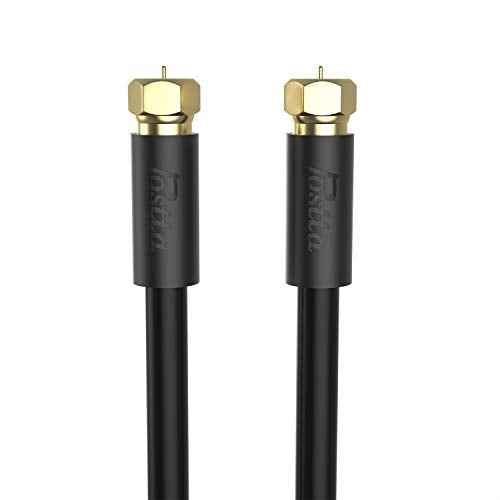 Coaxial Cable Postta Triple Shielded Digital RG6 Antenna Cable with F-Male Connector Pin-White 4 Feet Coaxial Cable Postta Triple Shielded Digital RG6 Antenna Cable with F-Male Connector Pin-White 4 Feet