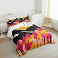 thumbnail image 3 of Feelyou Fall Jungle Tree King Size Comforter Sets, Mountain Sun Bedding Comforter Set, Cartoon Nature Scenery Bedding Set, Luxury Bedroom Decor, 3pcs, 3 of 8