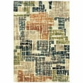 thumbnail image 2 of HomeRoots 508792 8 x 10 ft. Beige Terracotta Green Navy & Gray Abstract Power Loom Stain Resistant Rectangle Area Rug, 2 of 5