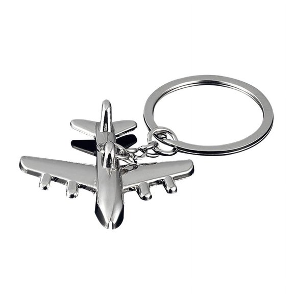 Ruanlalo Keychain Creative Sturdy Civil Airplane Pendant Mini Keyring for Gift Silver