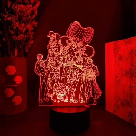 

One Piece 3D Illusion led Anime Glow Lights lamp Figures from Anime Lights Otaku Gift Bedroom Desk Table Kids Bedside Office Gift 7 Color Changing