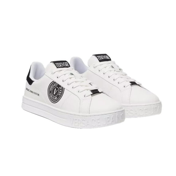 Versace Jeans Couture Mens Men’s White Low-Top Logo Sneakers-EU45 for Mens
