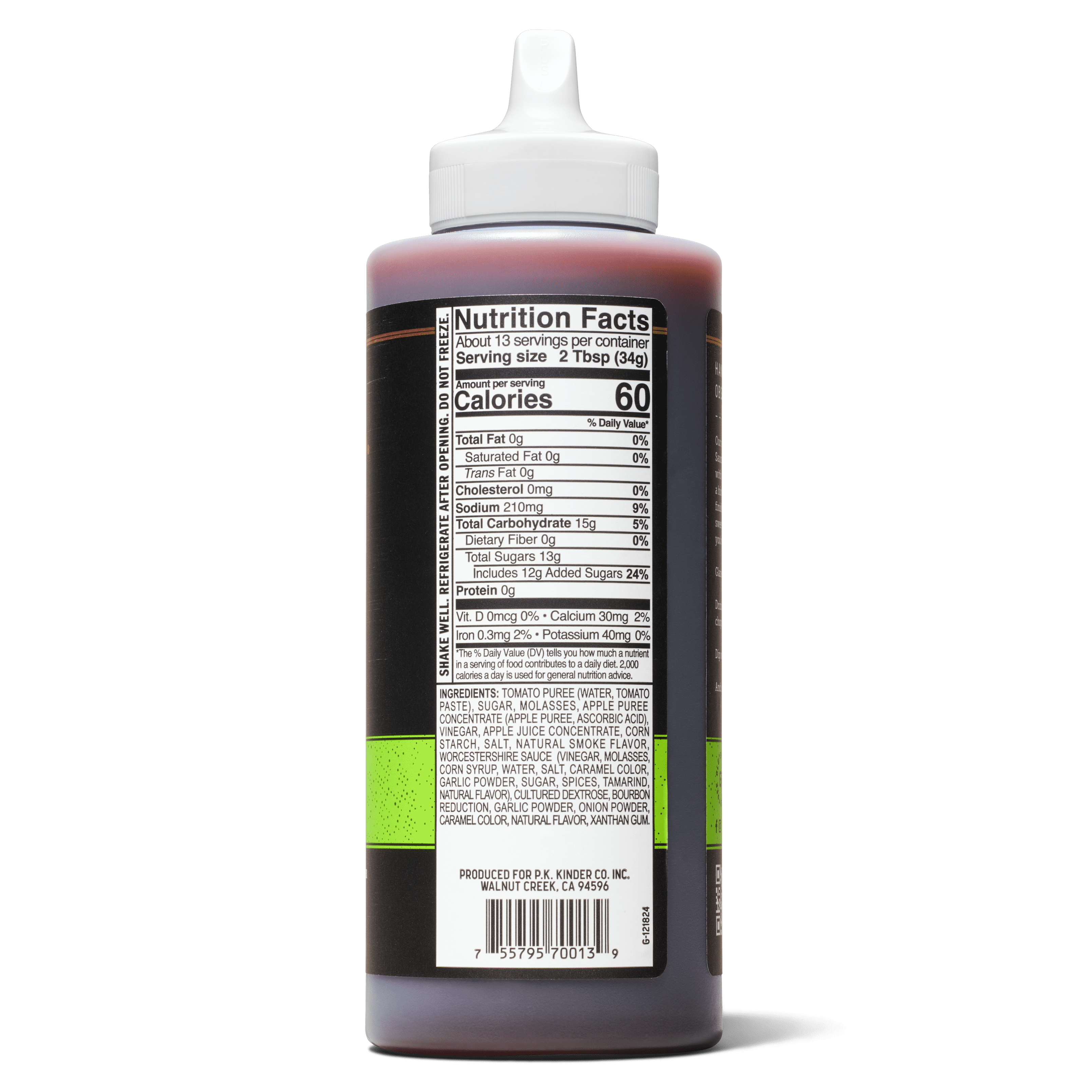 (6 pack) Kinder's Gold Label Bourbon Apple BBQ Sauce, 15.5 oz Squeeze Bottle