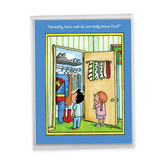 1 Jumbo Funny Happy Father's Day Greeting Card (8.5 x 11 Inch) - Superdad Dads Day J0338