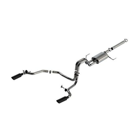 Borla PowerBoost 3.5L V6 Cat-Back Exhaust System for Ford F-150 with Black Chrome Tips
