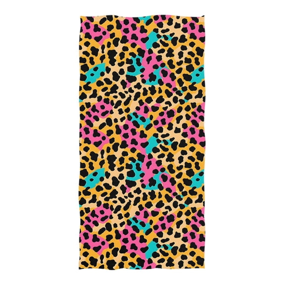 Oversized Beach Towel Extra Large Absorbent Microfiber Bath Towels Soft Quick Drying Soft Color Leopard Print 74"x37"