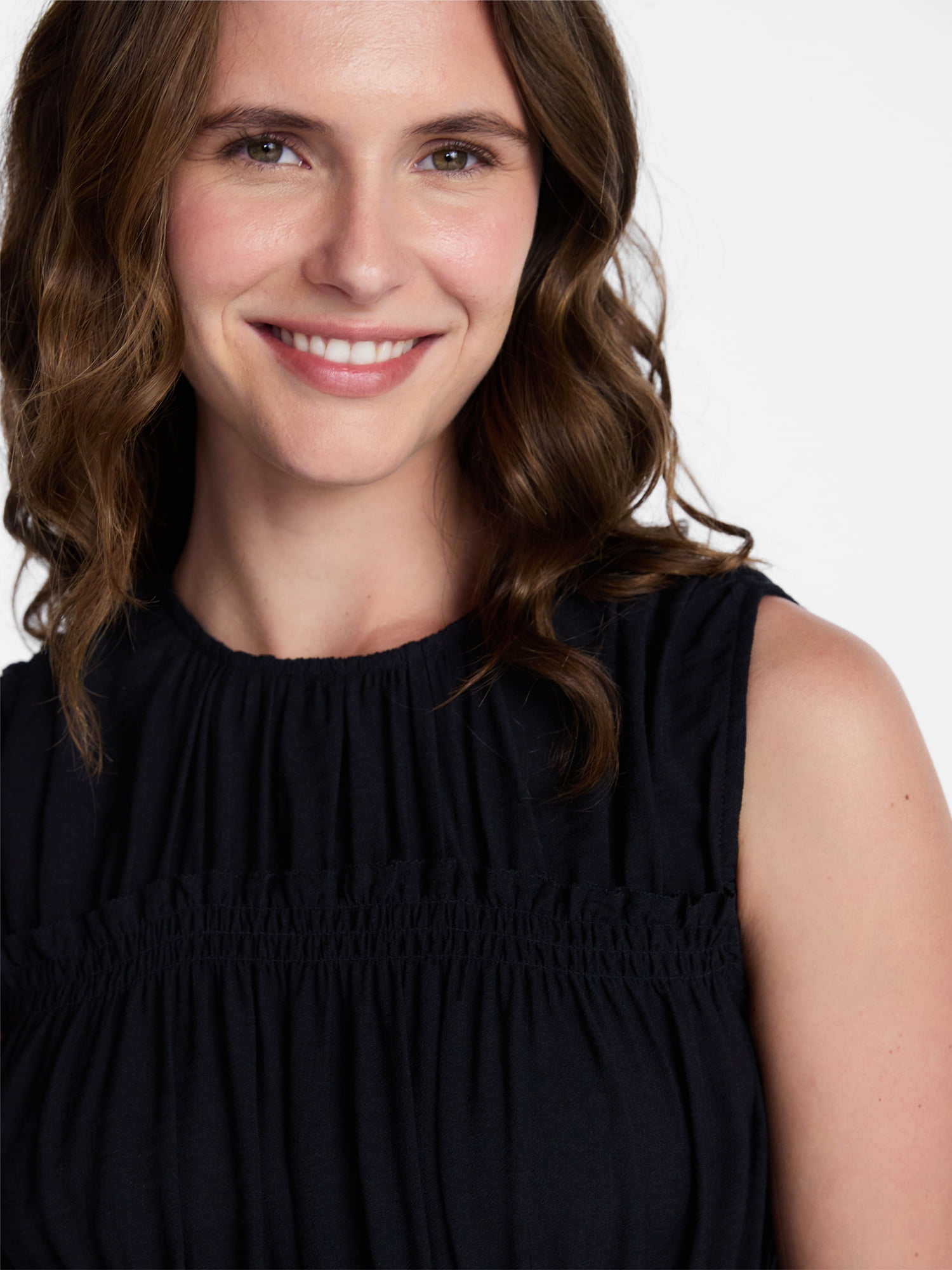 Time and Tru Women's Smocked Sleeveless Mini Dress, Sizes XS-XXXL