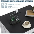 thumbnail image 4 of Royalbelle Nightstand with Charging Station, 3 Drawers USB Ports & Power Outlets Modern Bedside Table, 2PC, White, 4 of 8