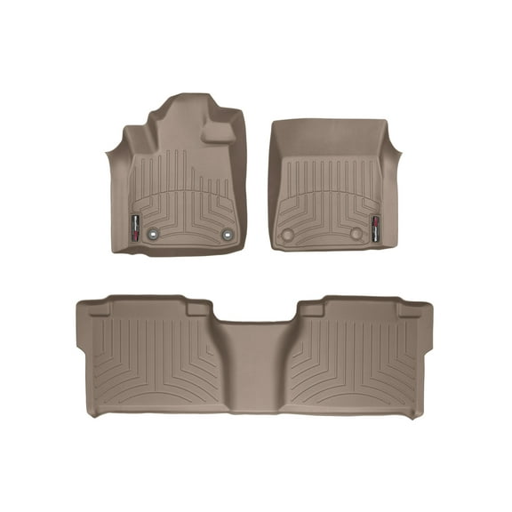 WeatherTech Custom Fit FloorLiners compatible with 2012-2013 Toyota Tundra - 1st & 2nd Row, Tan