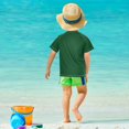 thumbnail image 4 of FORMRS Boys Rash Guard Short Sleeves Swim Shirt Quick Dry UPF 50+ Sun Protection, Sizes 3-12T, Green Christmas Trees, 4 of 6