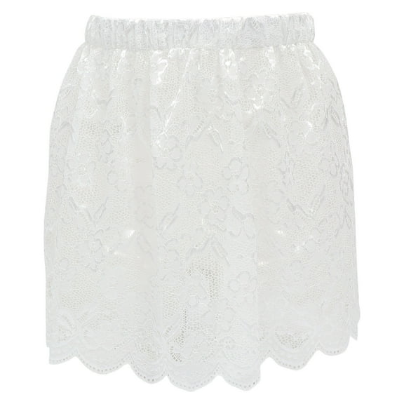 Luxshiny 1Pc Extend Lace Skirt White Comfortable Fit with Elastic Band