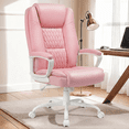 thumbnail image 2 of BOSSIN Home Office Chair Adult Leather High Back Adjustable with Arms and Lumbar Support Pink, 2 of 8