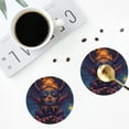thumbnail image 4 of Honeii Dreamy Jester Under Stars Print Leather Coaster Set of 4, Ideal for Safeguarding Your Furniture from Drinks Spills and Effortless Cleanup-Round Shape, 4 of 6