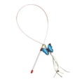 thumbnail image 1 of Juguete para gatos con forma de mariposa y mango ergonómico. Mariposa azul, 1 of 9