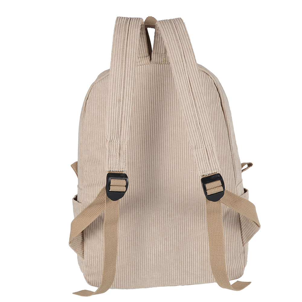 Miuline Corduroy Knapsack Casual Backpack Unisex Classic Campus Portable Ultra Soft Handbag - image 4 of 11
