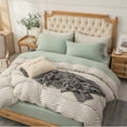 thumbnail image 4 of PURE ERA 100% Cotton Jersey Knit 4pc Bed Sheet Set Ultra Soft Breathable, Solid Sage Green King Size, 4 of 10
