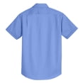 thumbnail image 6 of Mens Short Sleeve Superpro Twill Oxford Cotton/Polyester Button Down Shirt Ultramarine Blue Medium, 6 of 6
