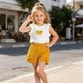 thumbnail image 4 of Bobifish Toddler Girls Outfit Sets Sleeveless Butterfly Embroidered Vest Top Bow Shorts Hangout Wear Children Girls Sets, 4 of 7