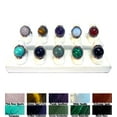 thumbnail image 3 of Round Semi Precious Healing Gemstone Crystal Cabochon Silver Metal Border Adjustable Ring - Womens Natural Fashion Handmade Jewelry Boho Accessories, 3 of 3
