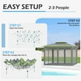 thumbnail image 2 of AVAWING 11x11 ft Outdoor Pop-up Canopy, Party Tent with Sidewalls, Patio Wedding Tent, Gray & Green, 2 of 6