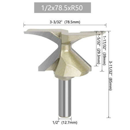 

R18/30/50 1/2 inchRouter Bits Seamless Golden router arc integrated drill bit