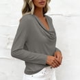 thumbnail image 5 of VBVC Women's Cowl Neck Business Blouses,Ladies Lightweight Long Sleeve Tops,Work Going Out Shirts for Women,Gray,S-2XL, 5 of 9