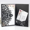 thumbnail image 4 of Tarjeta de invitación de boda cortada con láser elegante, tarjeta de felicitación, negocios personalizados con tarjeta RSVP, decoración de fiesta, azul y blanco, 50 piezas, 4 of 4