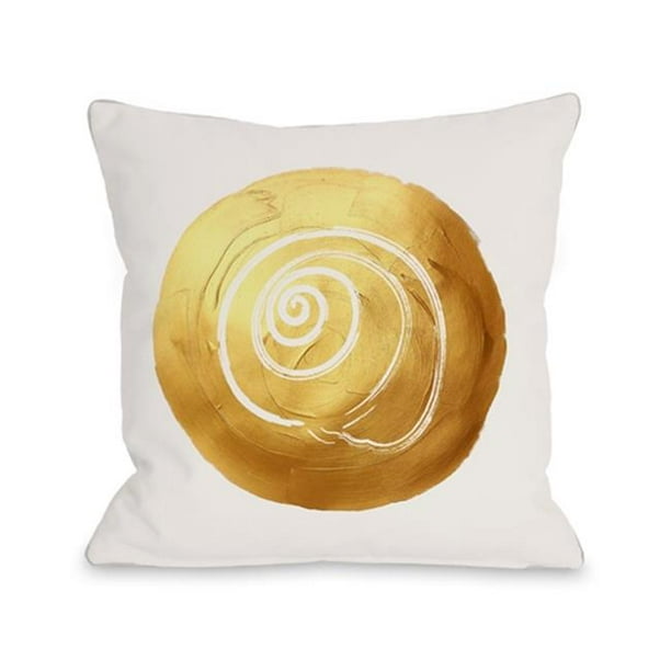 Shell Circle Pillow 44 Gold 16 X 16 In Walmart Com Walmart Com