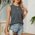 thumbnail image 2 of HBFAGFB Débardeur pour Femmes Sans Manches Col Rond Confortable Simple Gilet Gris Foncé Taille TG, 2 of 8