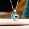 thumbnail image 7 of K-KED Fashion Women Cubic Zircon Necklace Pendant 925 Silver Plated ,Gold Jewelry-Blue, 7 of 7