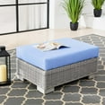 thumbnail image 2 of Modway Conway Outdoor Patio Wicker Rattan Ottoman in Light Gray Light Blue, 2 of 8