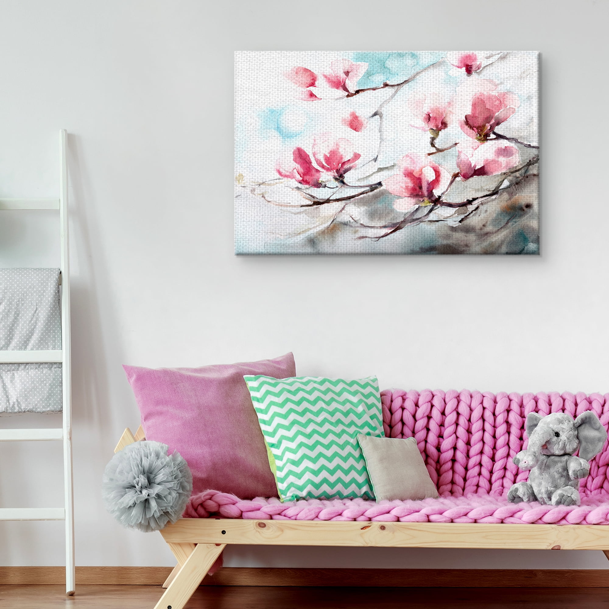 Masterpiece Art Gallery Spring Magnolia Cherry Blossoms By Canotstop Canvas Art Print 24" x 36"