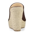 thumbnail image 2 of BLISSFUL STEP Chaussures pour Femmes Talon Compensé Bout Ouvert Espadrilles Mules à Plateforme Café 9, 2 of 7