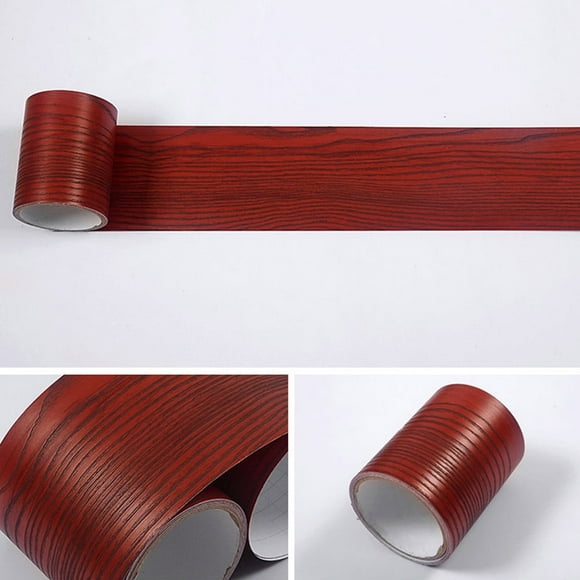 PVC Self-Adhesive Baseboard Wall Sticker Wood Grain Door Frame Waveguide Corner Floor Window Sill Tile Film Waistline Decoration LJQ