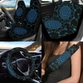 thumbnail image 2 of Uorisanigo Blue Mandala 10 Pieces Automobile Seat Cover Sets with Soft Elastic Car Seat Belt Pad Cover Steering Wheel Cover Car Water Cup Coaster and Keychains Universal Fit Most Cars SUVs, 2 of 7