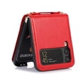 thumbnail image 6 of TECH CIRCLE for Samsung Galaxy Z Flip 3 Case,Synthetic Leather Hard  Bumper Ultra-Thin Shockproof Cover with Long Shoulder Strap for Samsung Galaxy Z Flip 3 5G 2021, Red, 6 of 7