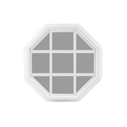 Angle View: Octagon 24" Double Pane Window Tempered Glass Low-E PVC Frame With Grids