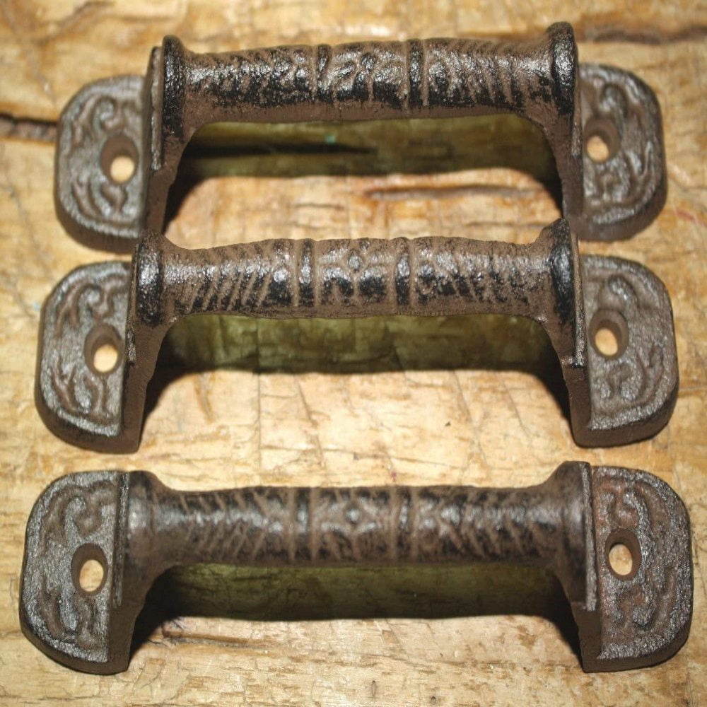 26 Cast Iron Antique Style RUSTIC Barn Handle Gate Pull Shed Door Handles Fancy 