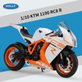 thumbnail image 1 of WELLY 1:10 KTM 1190 RC8 R, modelo de motocicleta deportiva de aleación, juguete de Metal de simulación, colección de modelos de motocicleta de carreras callejeras, regalo para niños, 1 of 5