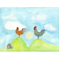 thumbnail image 3 of Blixt, Ingrid 18x15 Black Modern Framed Museum Art Print Titled - Hilltop Roosters, 3 of 5