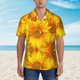 thumbnail image 2 of Balery 3D Sunflowers Camisas hawaianas de manga corta para hombre, camisas playeras de corte holgado, camisas de vacaciones con botones,Small, 2 of 7