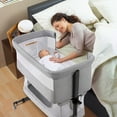 Nordmiex Baby 3 in 1 Adjustable Bedside Sleeper Bed for Infant Baby with Breathable Net