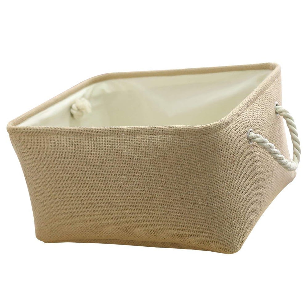 Panier De Rangement En Corde De Coton Tressé - Format Rectangulaire 18x14 Cm - Pour Jouets, Salle De Bain, Salon - 8