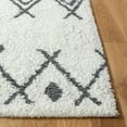 thumbnail image 3 of SAFAVIEH Berber Jilliean Geometric Shag Runner Rug, Ivory/Dark Gray, 2'3" x 8', 3 of 12
