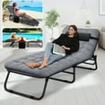 thumbnail image 5 of Slsy 4-Fold Folding Camping Cot, Portable Folding Cots for Adults,Folding Chaise Lounge Chair,Heavy Duty Outdoor Sleeping Cot Bed with Mattress & Carry Bag, 5 of 9