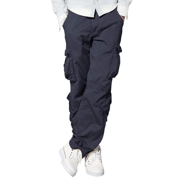 Pantalones Cargo Match Wild para Hombre Azul Grisáceo Talla 34